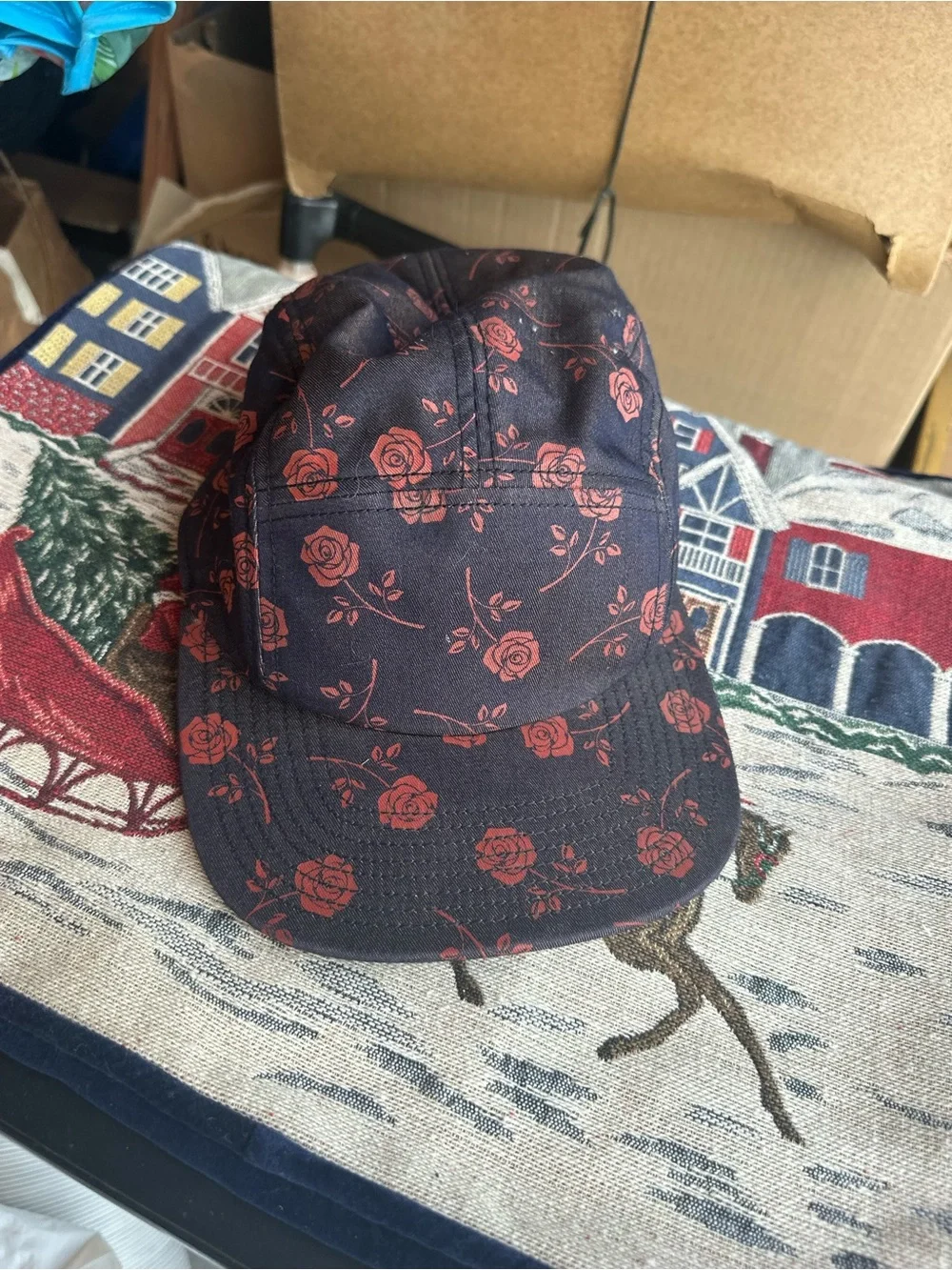 Goorin brosCap with Red Rose Print